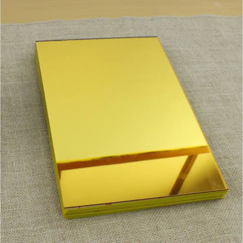 Akrilik Gold Mirror potongan Custom 2mm 50/cm