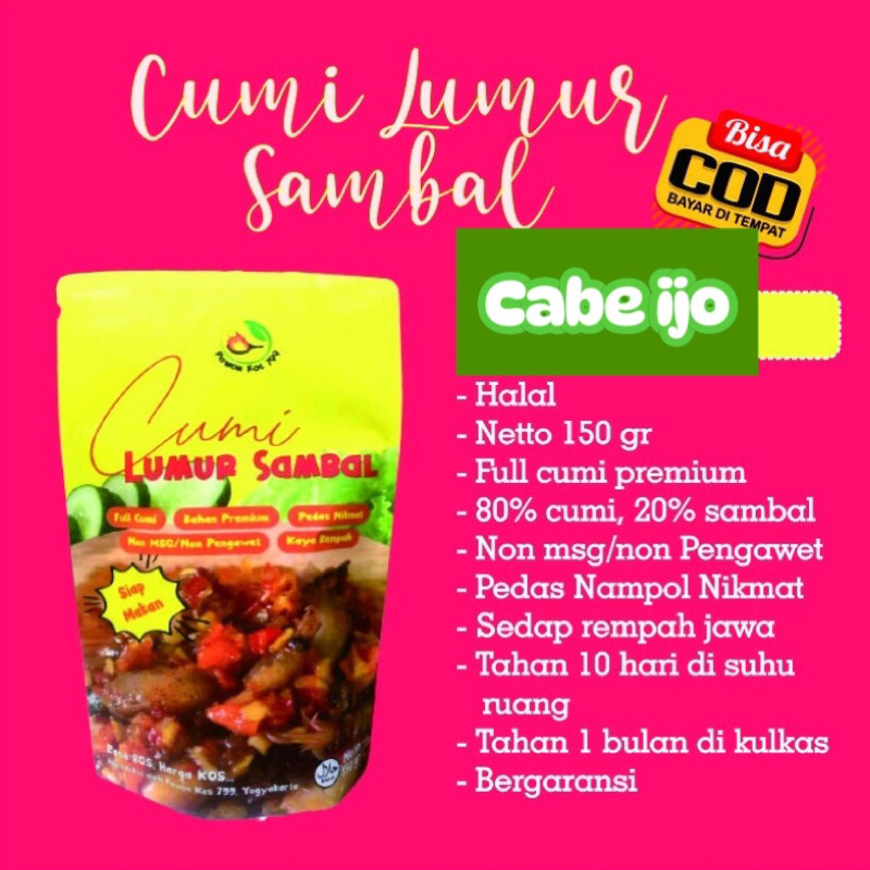 

CUMI CABE IJO by pawonkos799 - cumi lumur sambal cabe ijo non smg non pengawet halal tahan lama
