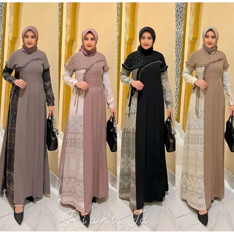 Zifa Fashion || Cod || New Arumi Dress Polos By Rianty.id || Gamis Rianti Ori || Referensi Syafira D