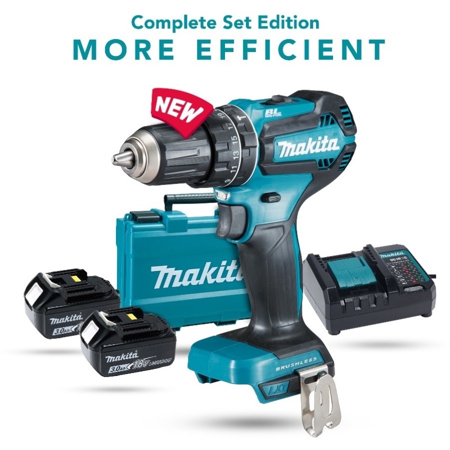 Mesin Bor Baterai Cordless Drill Makita 13mm 18V Brushless DHP