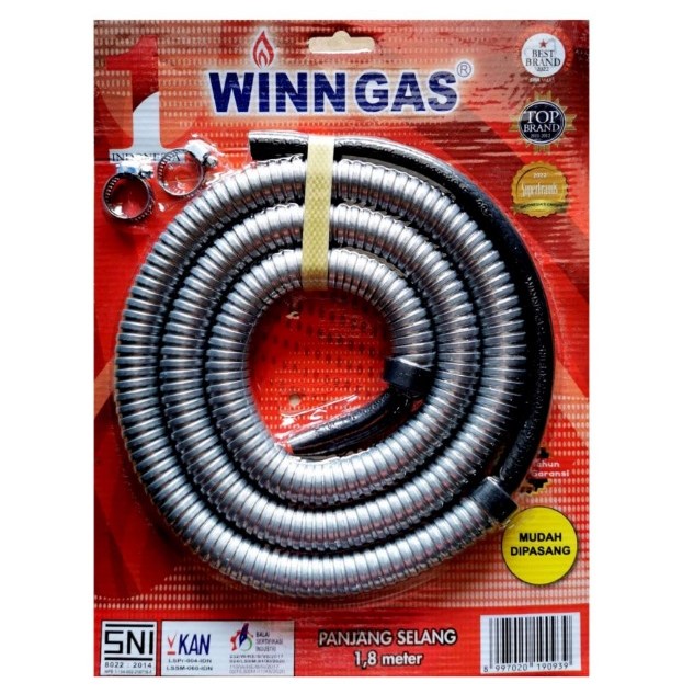 Selang flexibel Winn gas / selang LPG Winn gas / WINN GAS Selang Kompor Gas 1,8Meter / Selang gas fl