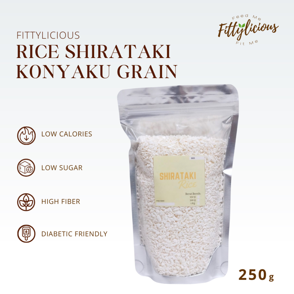 

Shirataki Konyaku Rice 250g / Beras Shirataki Kering 250 gr