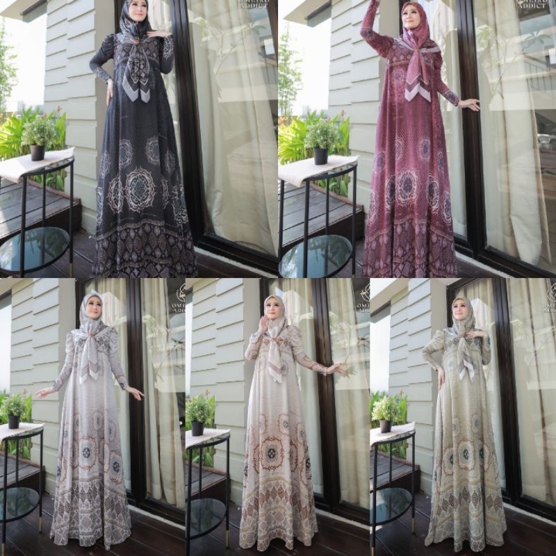 (p1a) OMEIRO ETNIKA  Baju Dress Gamis Syari Muslimah Etnika Series By Omeiro Addict. Nazra Sha