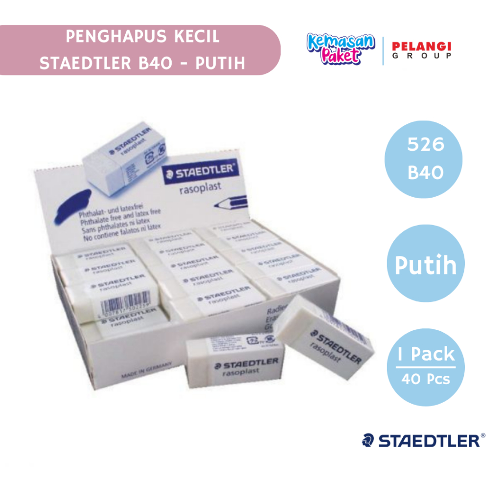 

PENGHAPUS STAEDTLER B40 PENGHAPUS PENSIL WARNA PUTIH