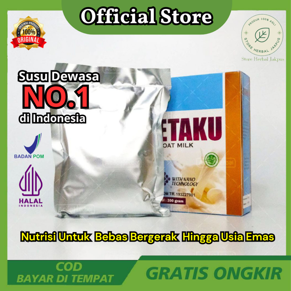 

Pengganti Anlene Gold 5X Susu Bubuk Dewasa Original 200g - Nutrisi Tinggi Kalsium Untuk Tulang, Sendi, dan Otot - Etaku Goat Milk