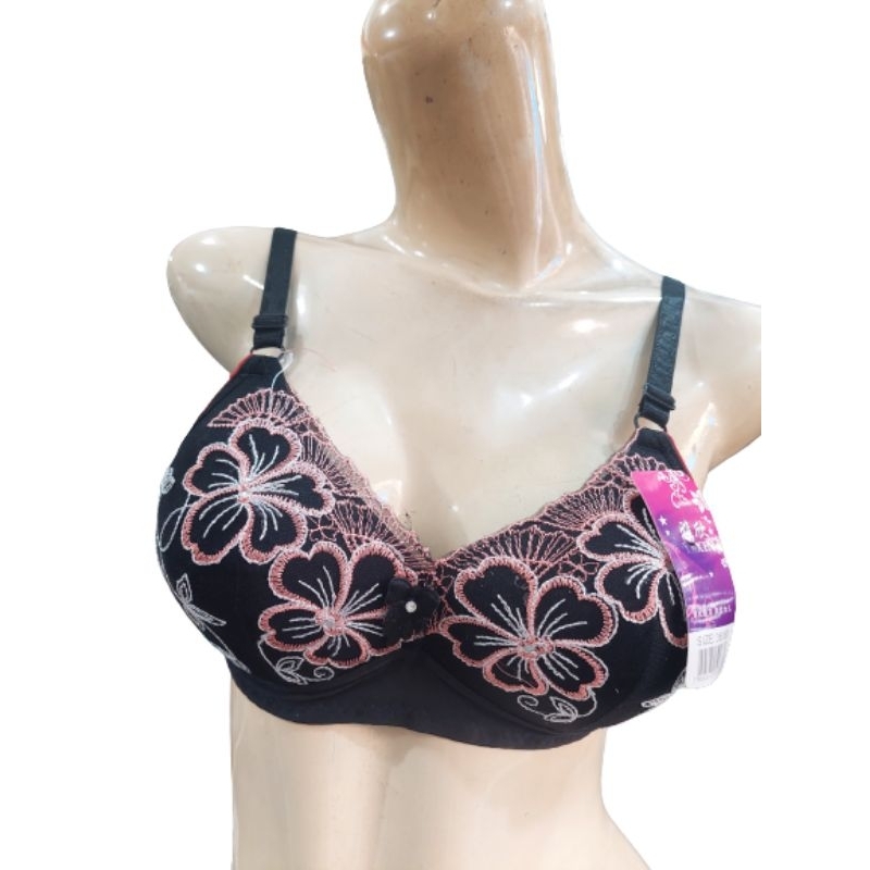 bra women tanpa kawat / BH busa bordir bunga 01