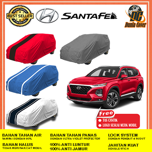 Cover Mobil Hyundai Santa Fe 2018, 2019, 2020, 2021, 2022, 2023 Anti Air Waterproof Outdoor, Sarung 