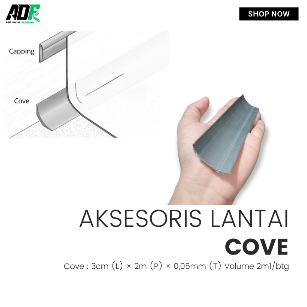 TERMURAH LIST COVE ALUMUNIUM PELENGKAP CAPPING VINYL