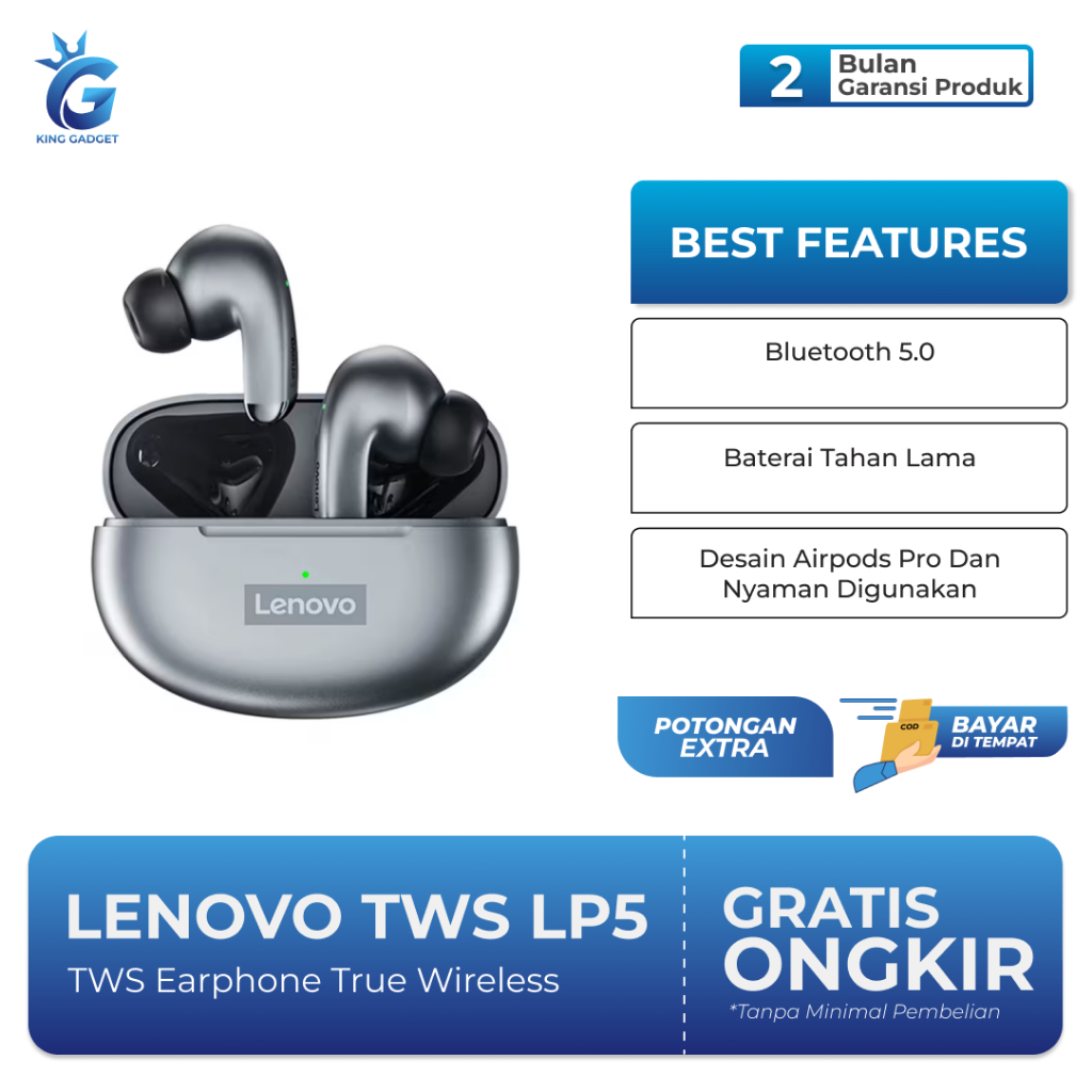 Lenovo LP5 TWS Earphone True Wireless Charging Dock