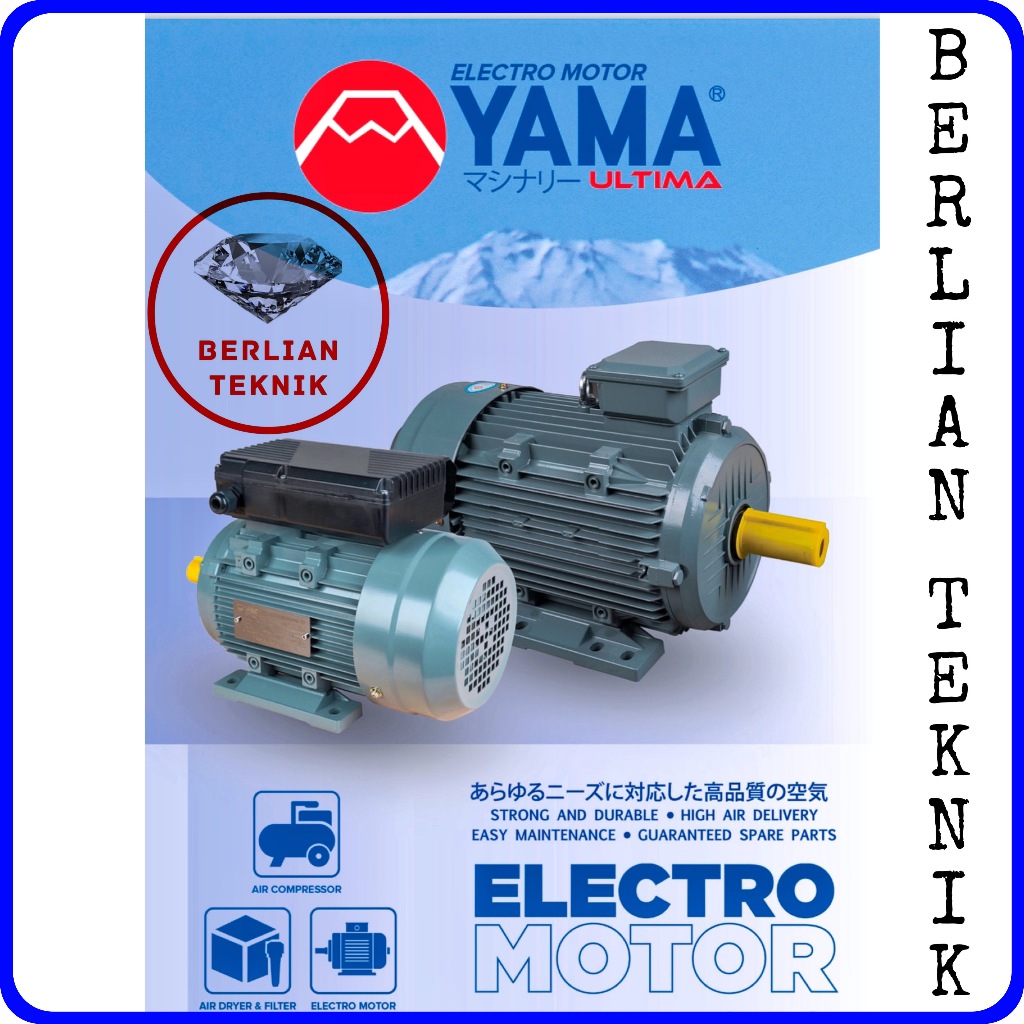 Electromotor Dinamo Listrik Yama 3 HP 3 Phase Lambat