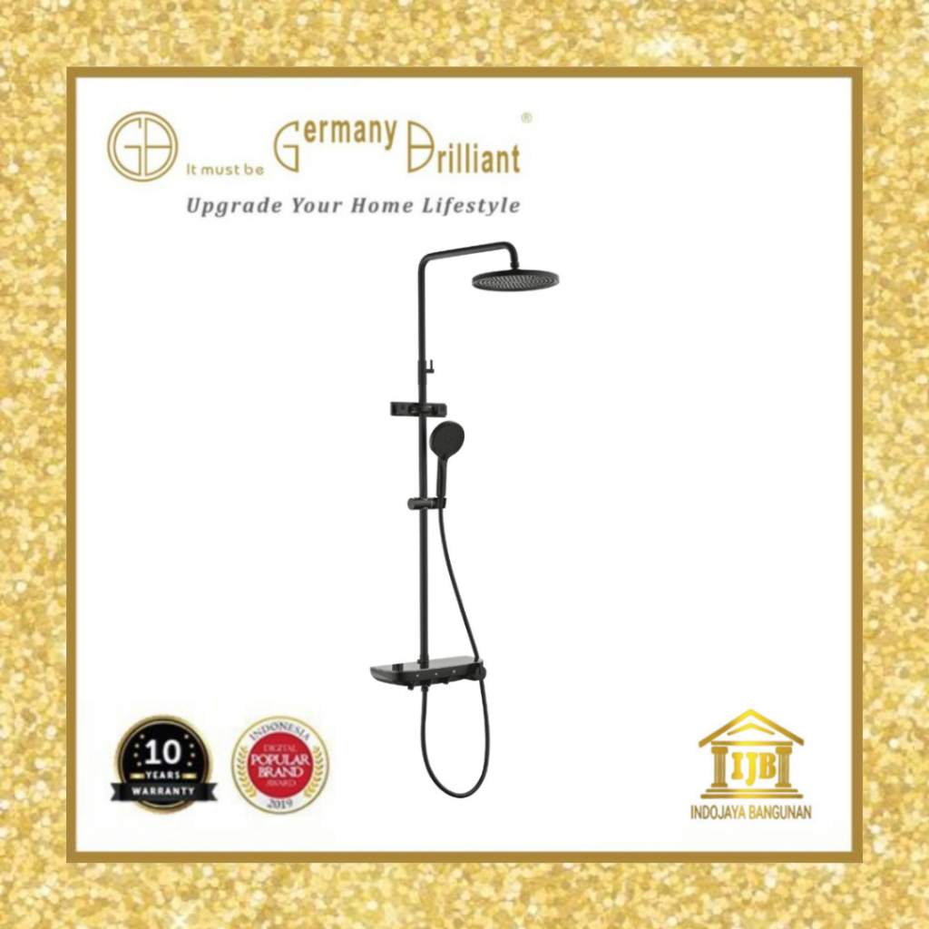 Germany Brilliant Luxury Shower Set GBV1888B GBV 1888 B Hitam Chrome