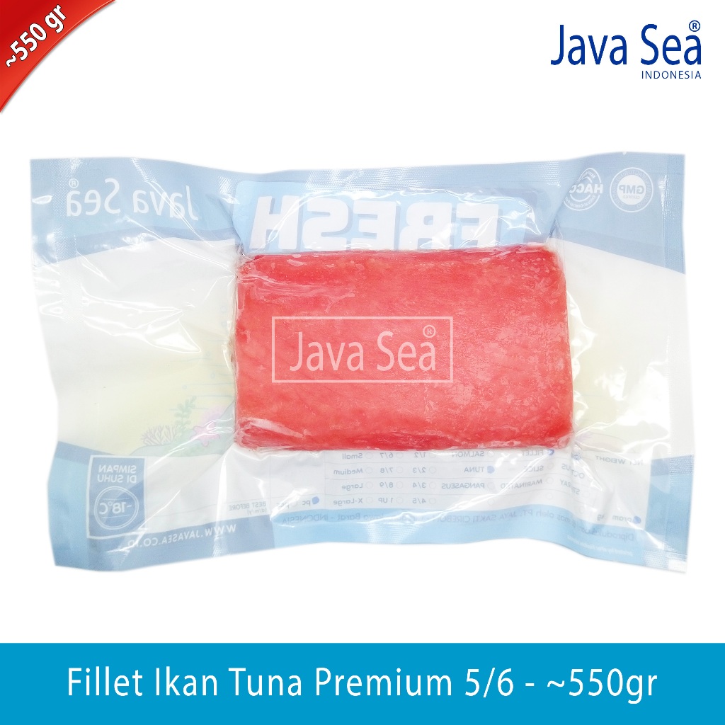 

Fillet Ikan Tuna Premium 5/6 pack 500-600gr Java Sea