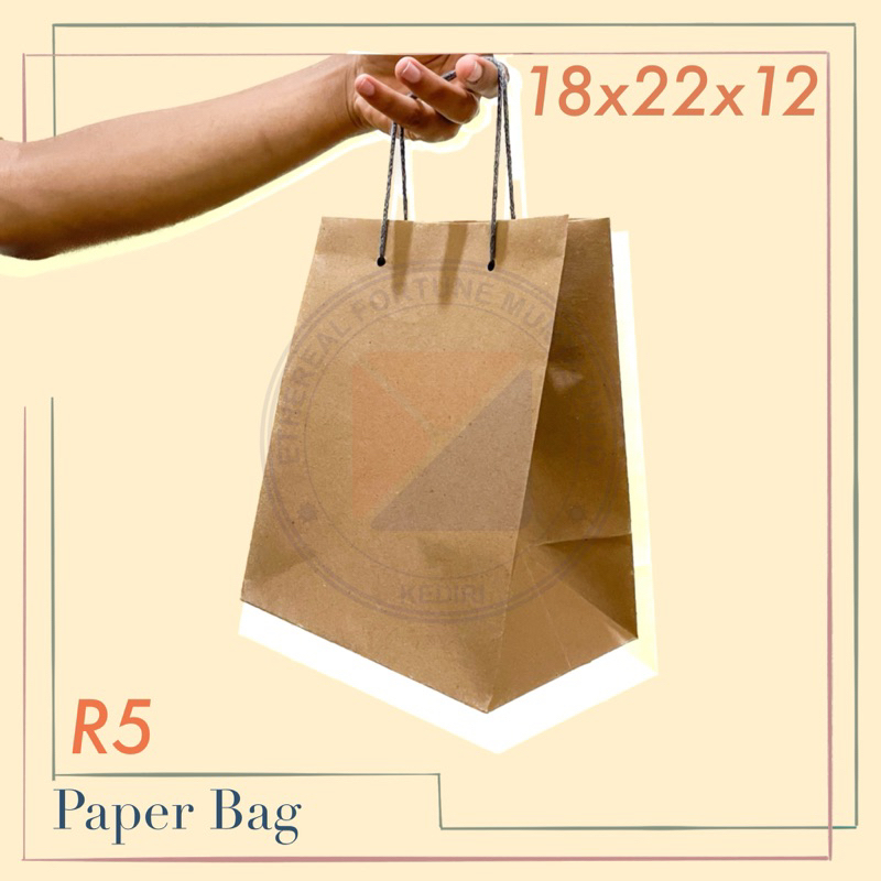 

Paper bag 18x22x12 (R5) Kraft 125 gsm