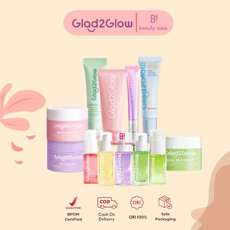 [READY SIAP KIRIM] GLAD2GLOW Blueberry Moisturizer | Toner | Facewash | Sunscreen | Blueberry Moistu