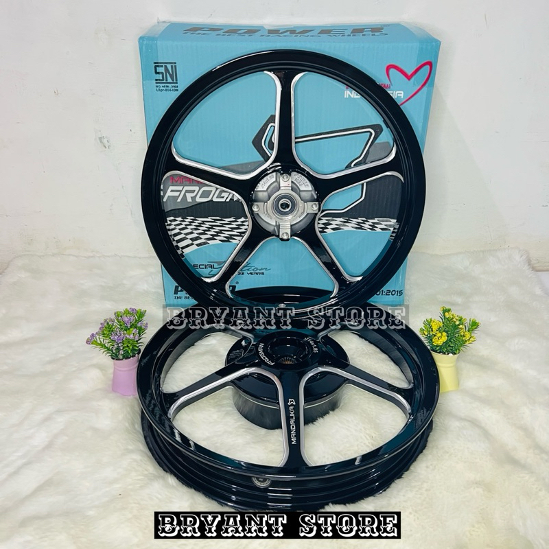 VELG RACING POWER MANDALIKA FROGMAN PALANG 5 160/185 RING 14 SET DEPAN BELAKANG PNP 160 185 RING14 V