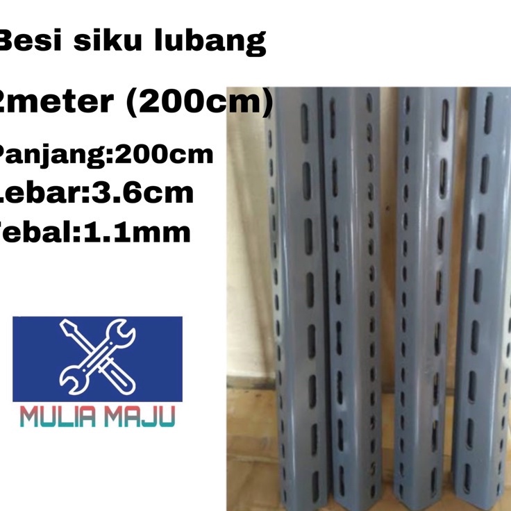 Cj besi siku lubang 2cm 2meter