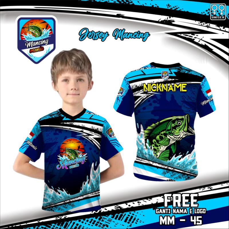 Jersey anak mancing mania baju kaos mancing mania