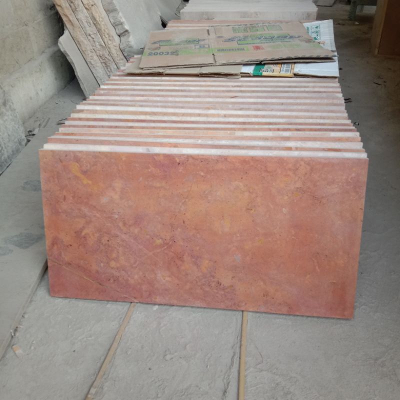 Lantai lembaran batu marmer merah 30x60