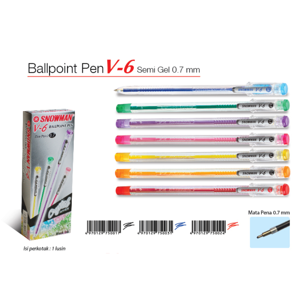 

12 PCS PULPEN SNOWMAN V6