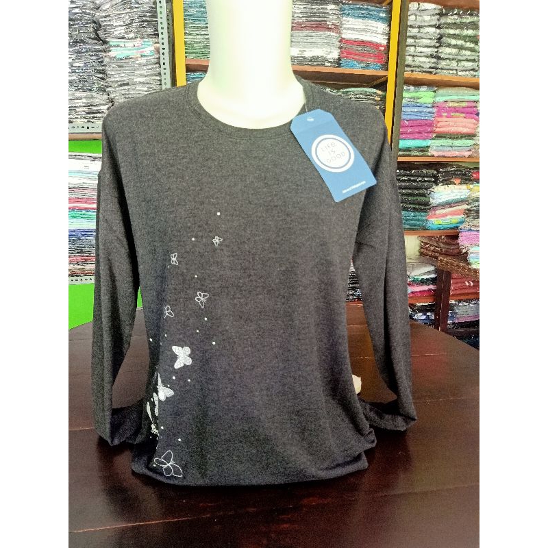 Kaos wanita lengan panjang Life is good