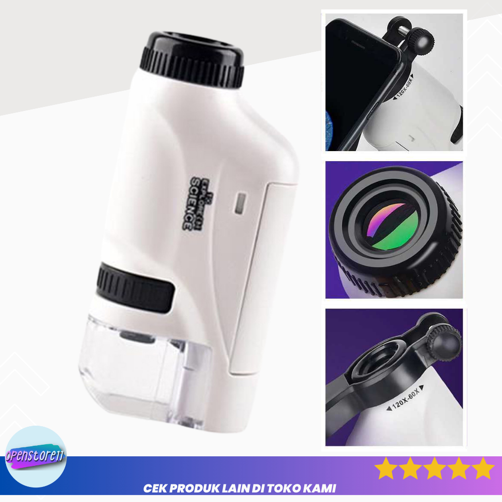 

Mikroskop Mini Portable Kaca Pembesar 60x - 120x Pocket Laboratorium