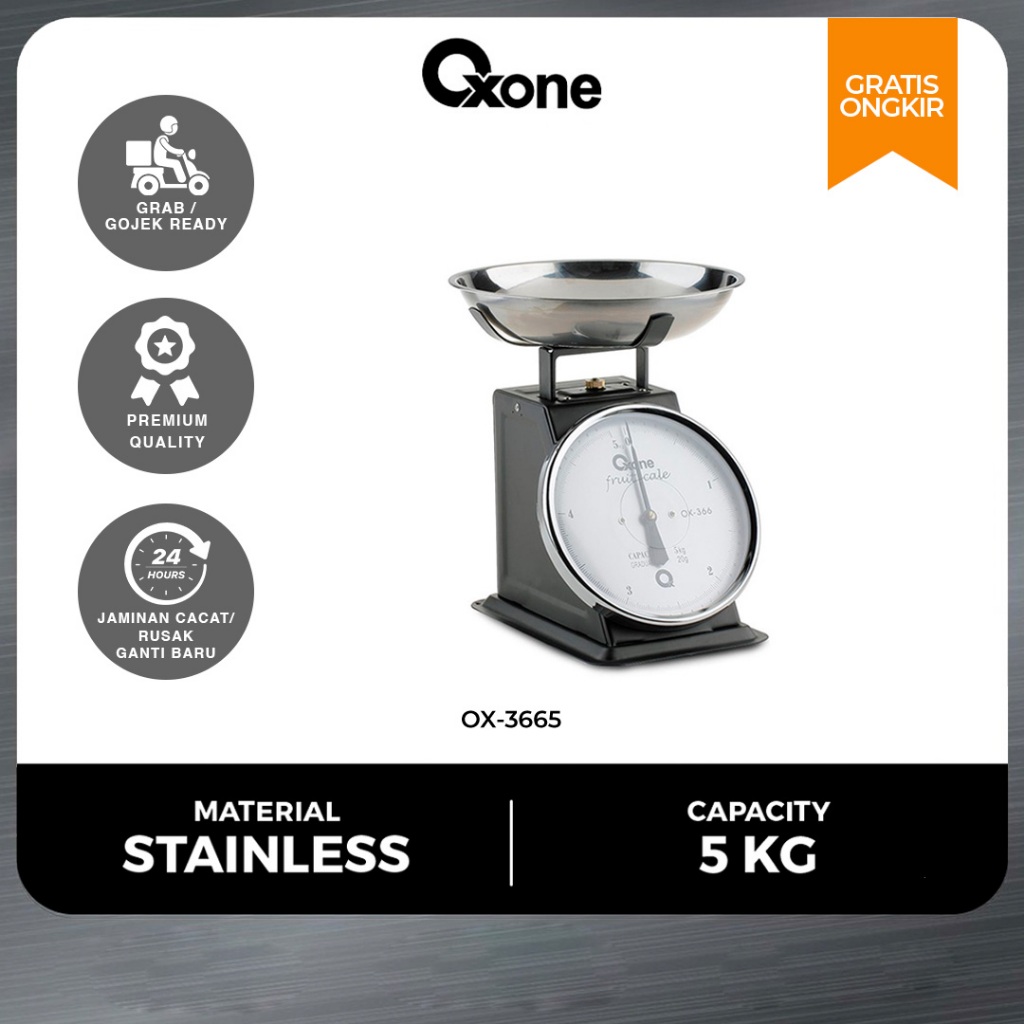 Oxone OX3665 Timbangan Dapur 5Kg Stainless