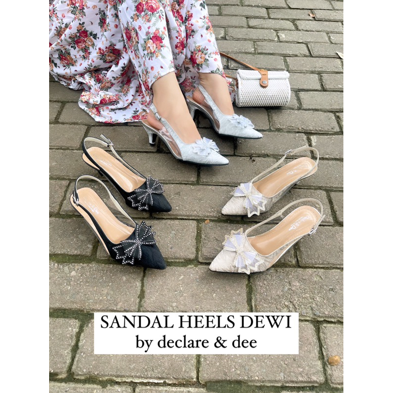 Declare&Dee Dewi Heels Wanita Pesta Mewah Gliter Heel Pengantin