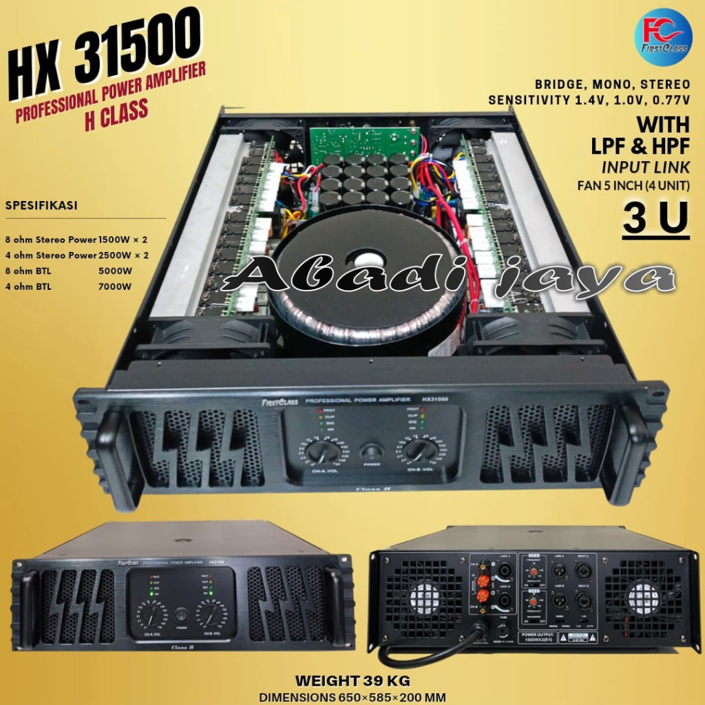 Power Balap Firstclass hx31500 / hx 31500 Tebal 3U 5000 Watt 8ohm