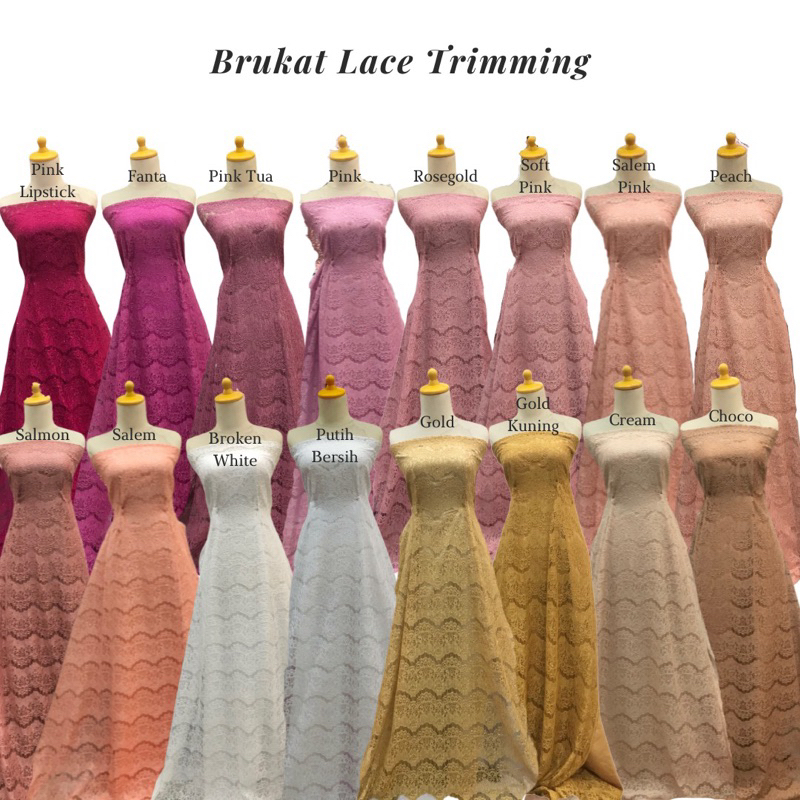 Brokat Lace trimming/ Lace pinggiran/ Lace renda trimming Renda Meteran / Kain Renda / Renda Brokat 