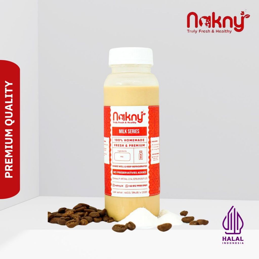 

Pressed Milk Cafe Latte | Kopi Susu Low Fat | Cold Press Milk by Nakny 250ml 500ml 1000ml