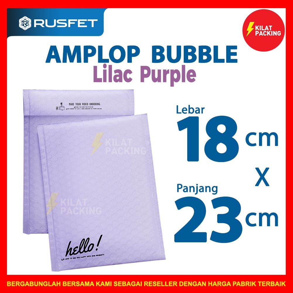 

Amplop bubble murah bubble mailer polybubble packing light purple 18x23cm