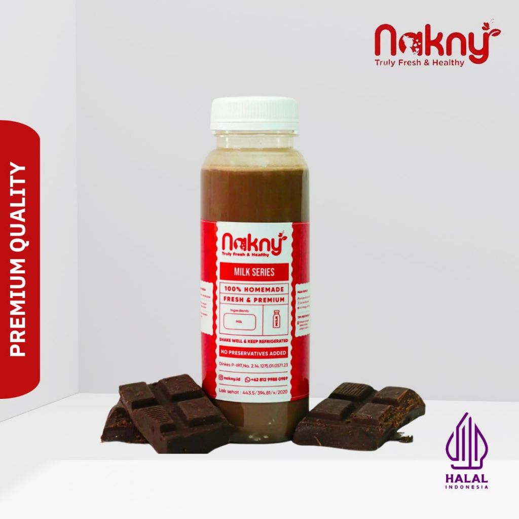 

Pressed Milk Chocolate Choco | Susu Cokelat | Cold Press Milk by Nakny 250ml 500ml 1000ml