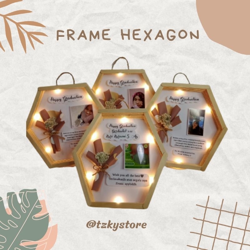 

Gift Ulang Tahun Valentine Hampers Kado Lucu| frame Hexagon Wisuda