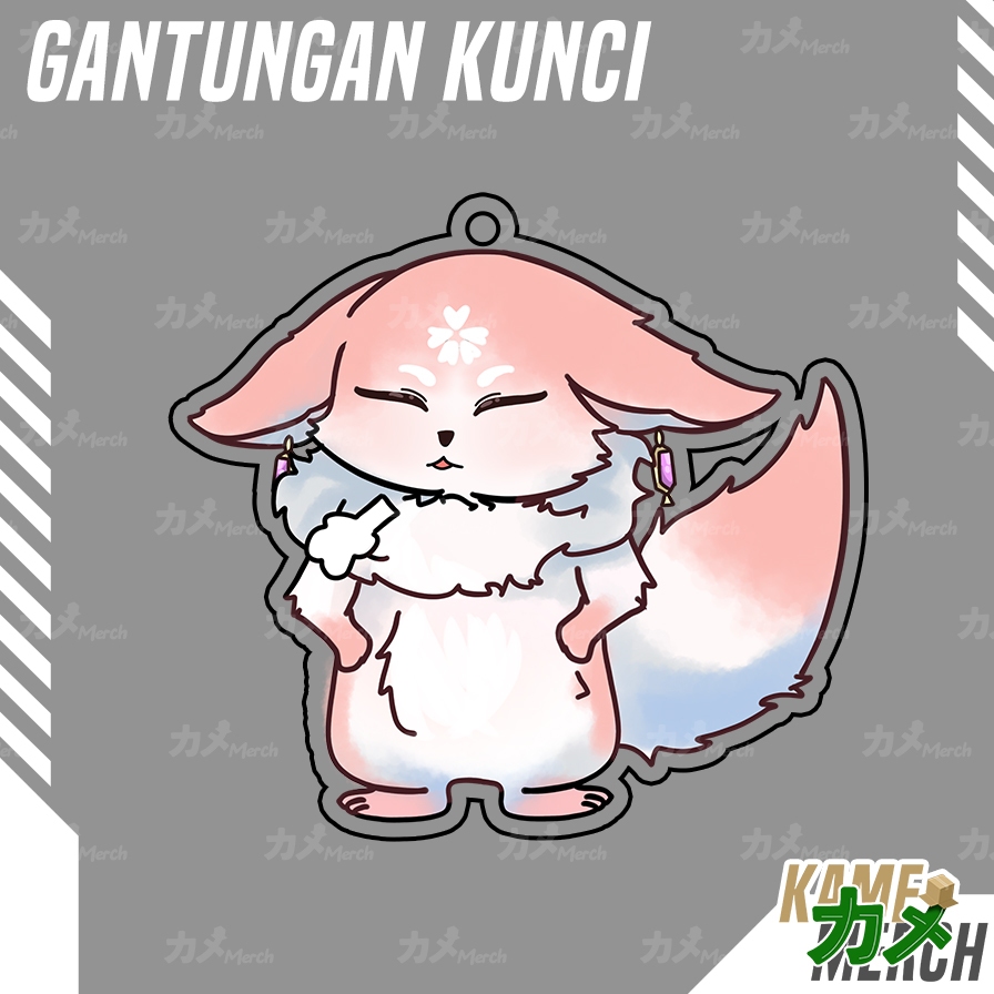 KeyChain / Kunci / Ganci Yae Miko Rubah mode  Chibi Game Anime Honkai Genshin Impact fox