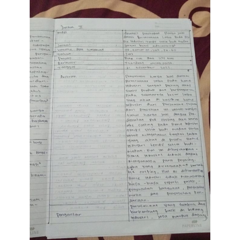 

joki tulis tangan review jurnal