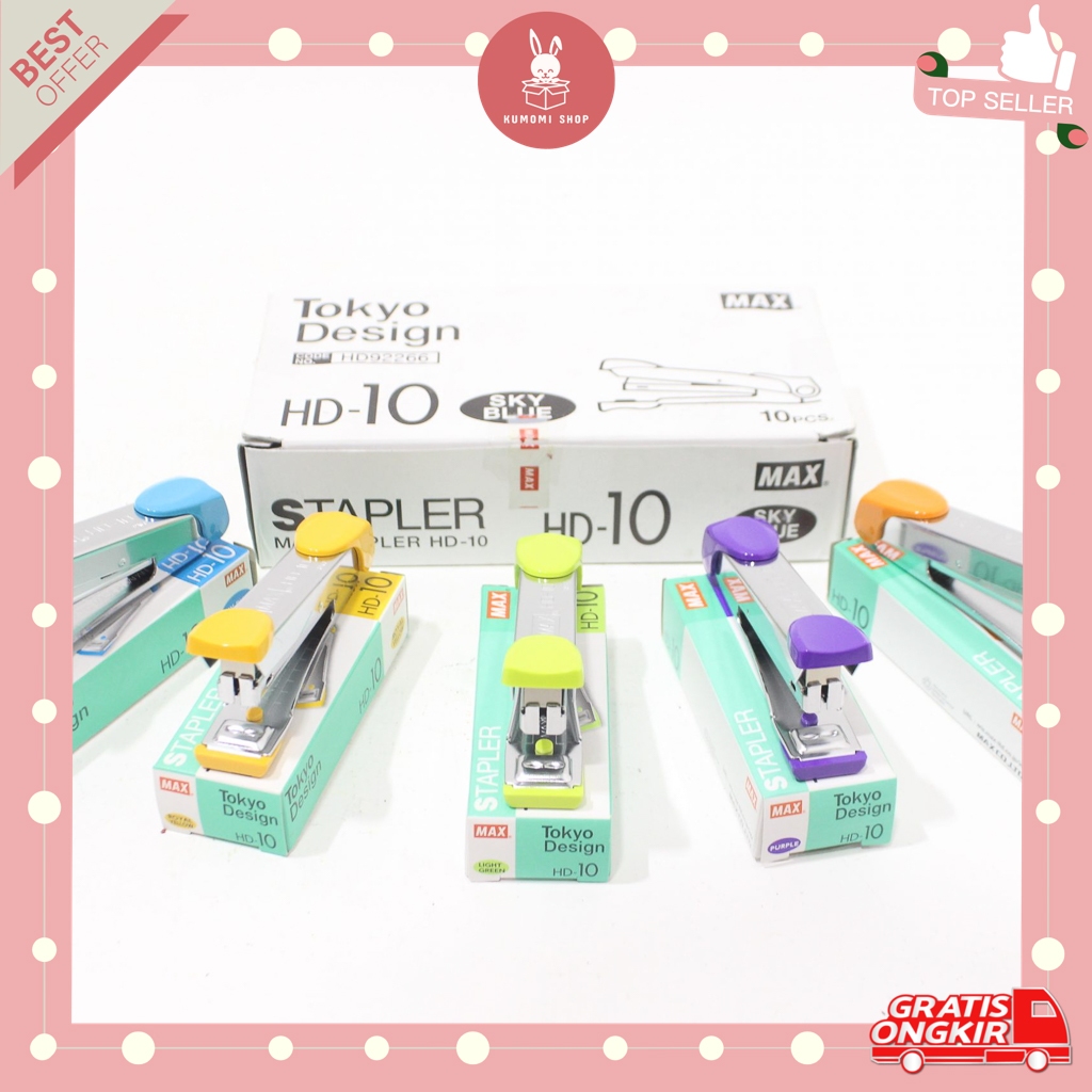 

KUMOMI - Stapler MAX HD-10 / Hekter Kecil no 10 / Hekter Besar no 3 / Jepretan / Steples / Perlengkapan Kantor / Perlengkapan Sekolah