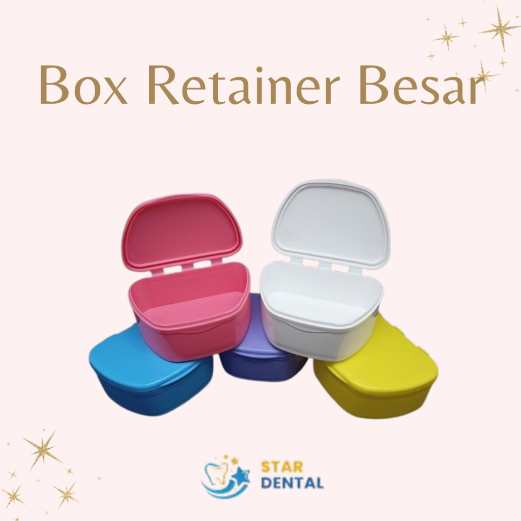 Kotak retainer BESAR dental denture box gigi palsu tempat wadah kawat retainer gigi behel hawley ben