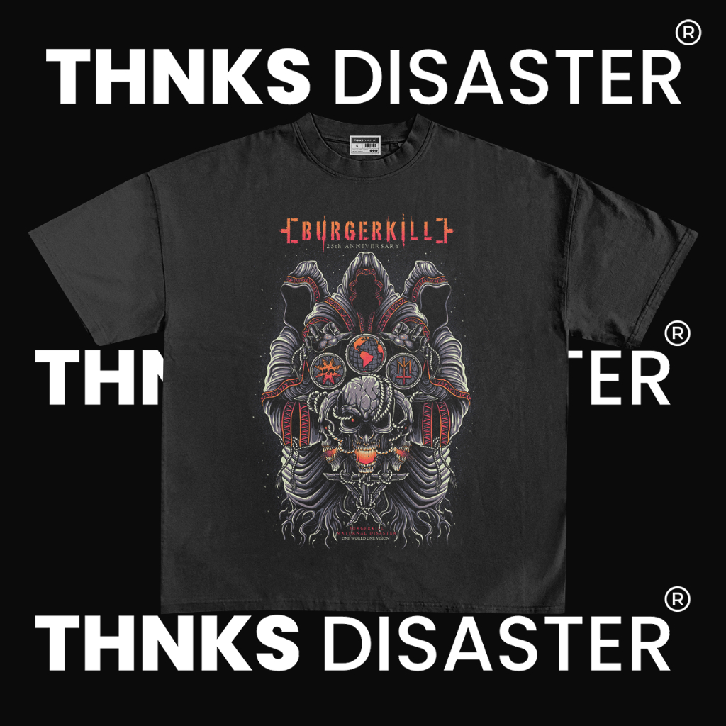 THNKSDISASTER - KAOS BURGERKILL MATERNAL DISASTER ANNIVERSARY COMBED 24S | UNISEX TSHIRT | GRUNGE | 