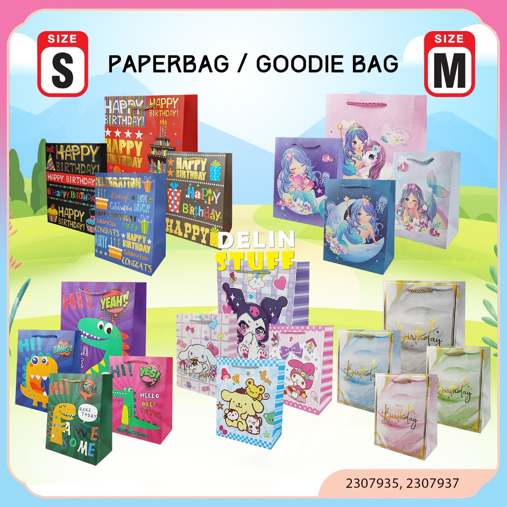 

Goodie Bag Ulang Tahun Anak Mermaid Tas Ulang Tahun Anak Dino Tas Bingkisan Ulang Tahun Anak Kuromi Cinnamoroll Sanrio Birthday Snack Box Hampers Ulang Tahun size S size M (2307935, 2307937)