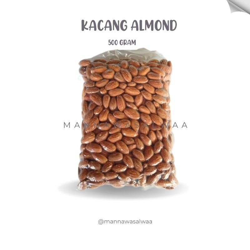 

Kacang Almond Panggang | 500g Roasted Almond Premium by Mannawasalwa