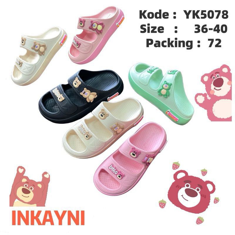 SANDAL SELOP BEAR WEDGES/ SENDAL SELOP BOBA JELLY WANITA M029