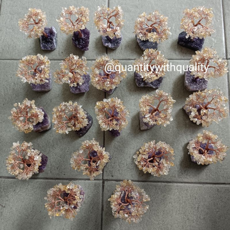 pohon batu alam natural amethys citrine brazil bongkah hoki fengshui rejeki kecubung hitam ungu kuni