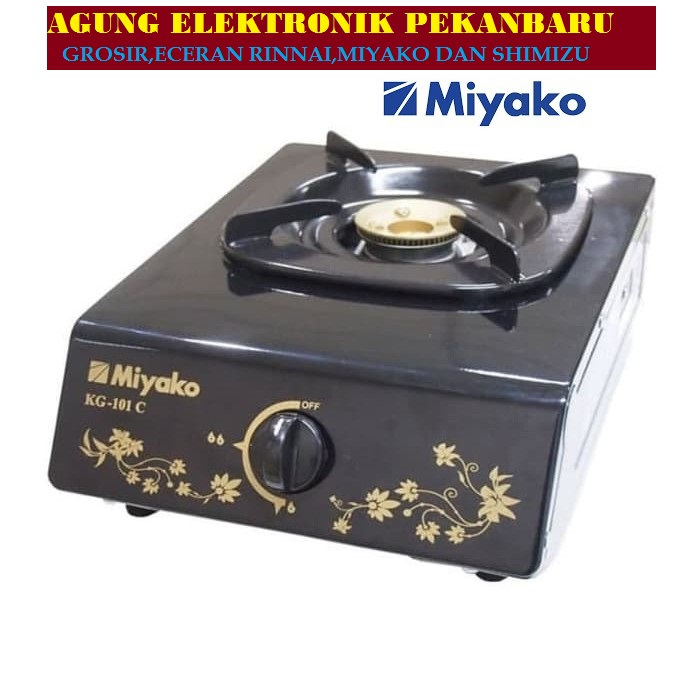 Kompor Gas Miyako bahan Teflon 1 tungku KG - 101C - Kuningan Burner