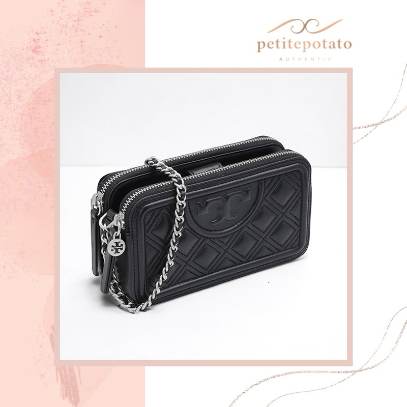 TAS BRANDED WANITA TORY BURCH FLEMING DOUBLE ZIP MINI BAG