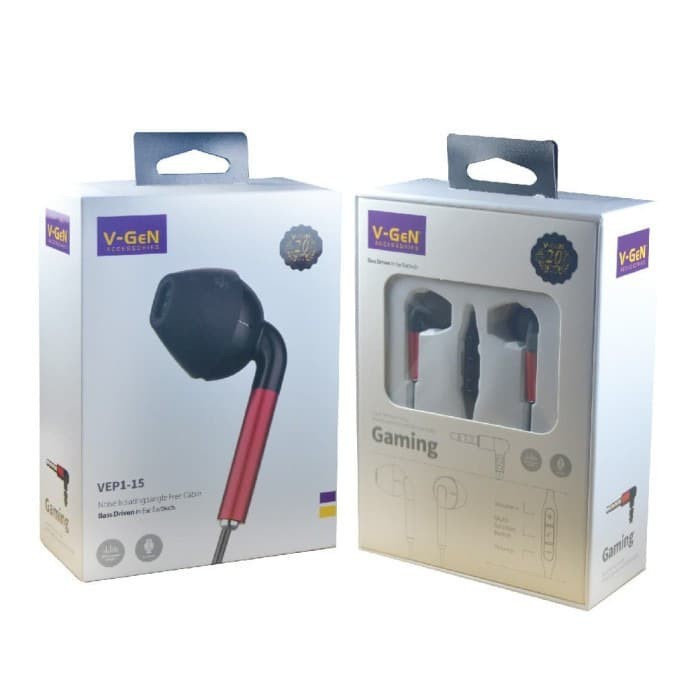 Earphone V-GeN Headset Extra Bass HD Handsfree VEP1-15 Vgen Gaming