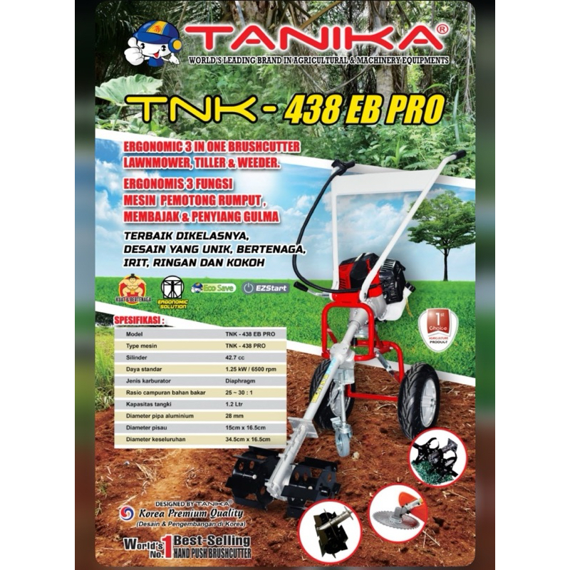 MESIN POTONG RUMPUT SORONG DORONG TANIKA TNK 438 EB PRO 3 FUNGSI