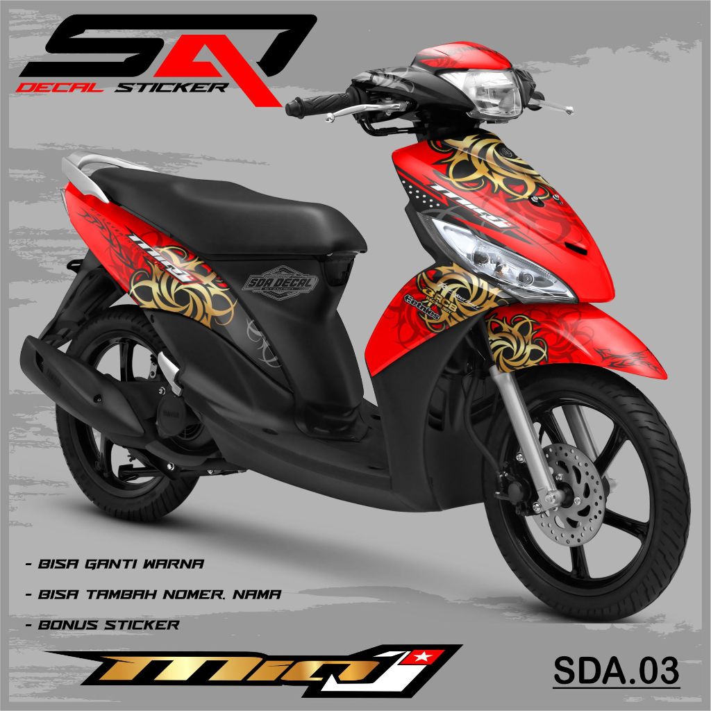 Decal Stiker Custoom Full Body Mio J - Dekal Sticker Variasi Motor Mio J Premium Racing SDA.03