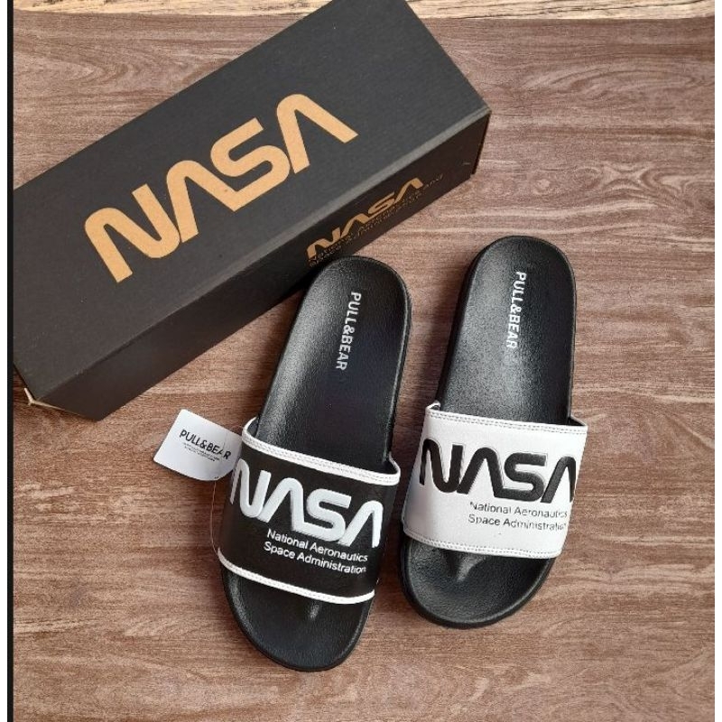 Sandal Slide NASA DIJAHIT LEBIH KUAT | Sandal pria 100% Original