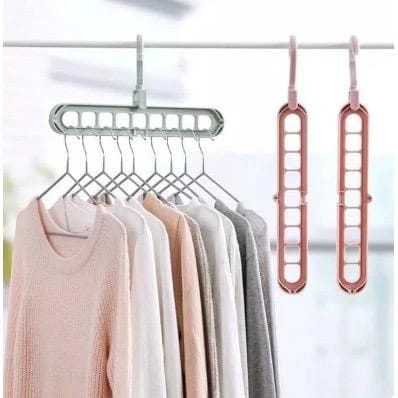 Gantungan baju 9 lubang hanger baju 9 lubang macaron