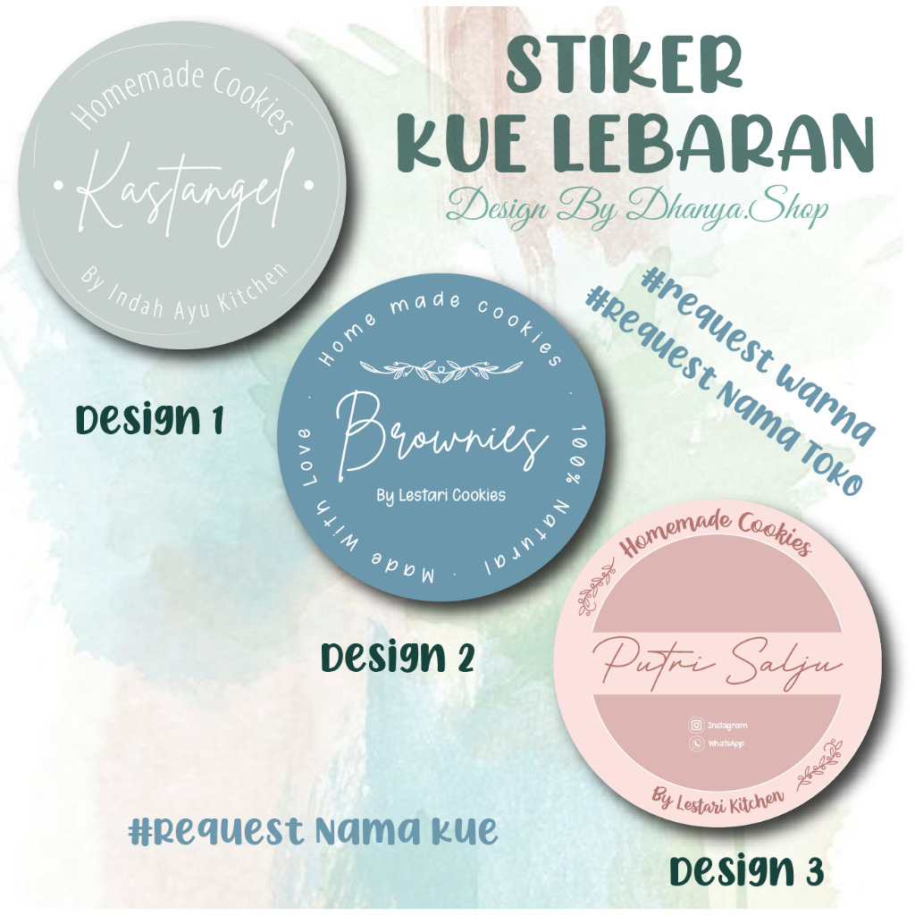 

STIKER KUE LEBARAN / LABEL KEMASAN TOPLES KUE / STIKER KUE ESTETIK PART2